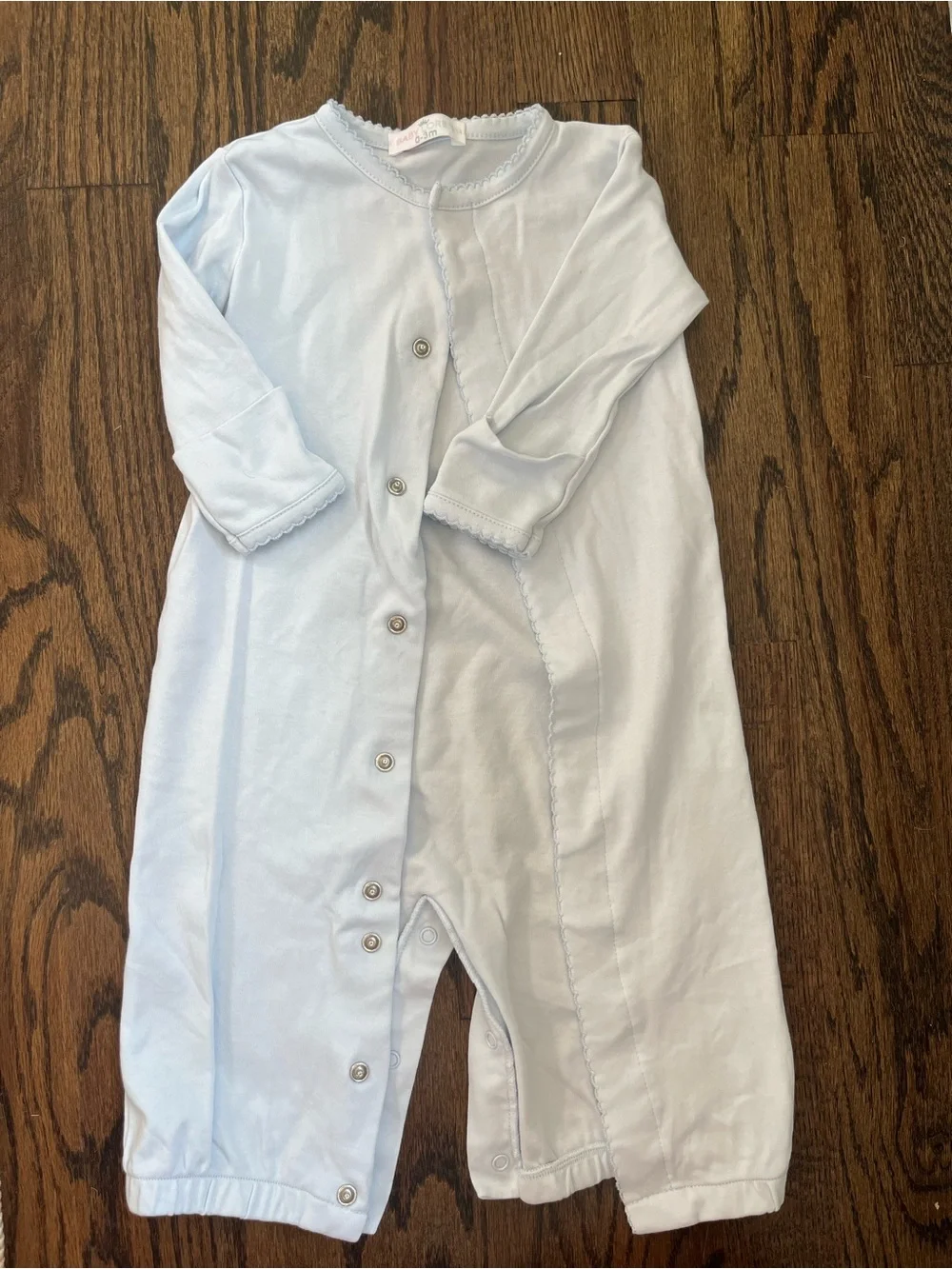 0-3m Classic Light Blue Baby One-Piece convertible Romper
